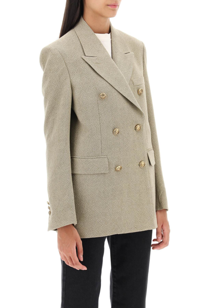 Shop Golden Goose Diva Double-breasted Blazer With Heraldic Buttons Women In Cream