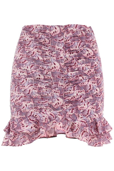 Shop Isabel Marant Milendi Gathered Mini Skirt With Ruuffles Women In Purple