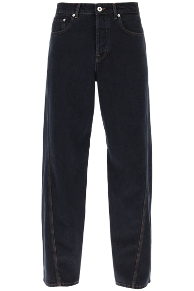 Shop Lanvin Baggy Jeans With Twisted Seams Men In Blue