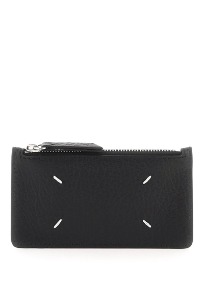 Shop Maison Margiela Leather Zipped Cardholder Women In Black