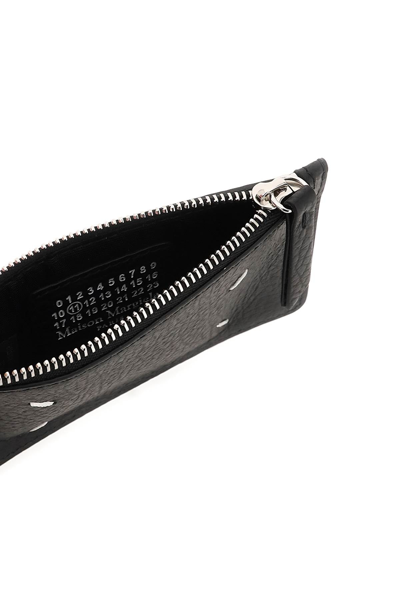Shop Maison Margiela Leather Zipped Cardholder Women In Black