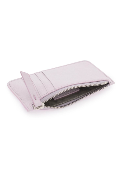 Shop Maison Margiela Leather Zipped Cardholder Women In Purple