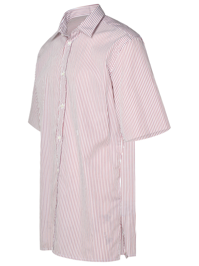 Shop Maison Margiela Man  Two-tone Cotton Shirt In Pink