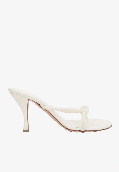 Shop Bottega Veneta Blink 80 Knot-detail Leather Sandals In White