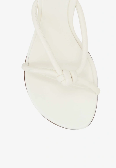 Shop Bottega Veneta Blink 80 Knot-detail Leather Sandals In White