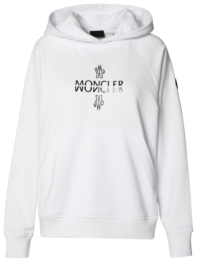 Shop Moncler White Cotton Sweatshirt Woman