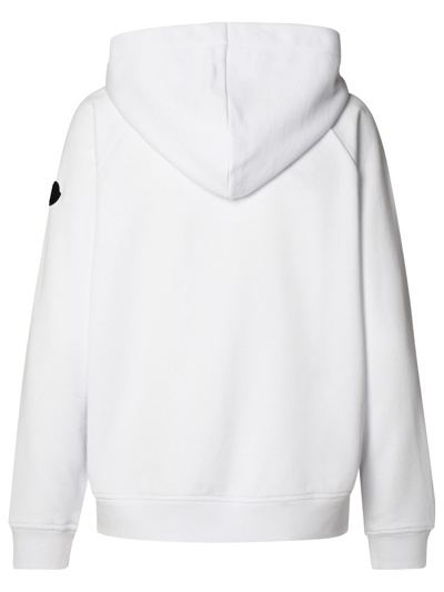 Shop Moncler Woman  White Cotton Sweatshirt