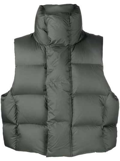 Shop Entire Studios Green Quilted Down Puffer Gilet