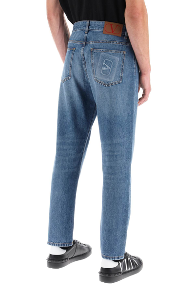 Shop Valentino Garavani Tapered Jeans With Medium Wash Men In Blue