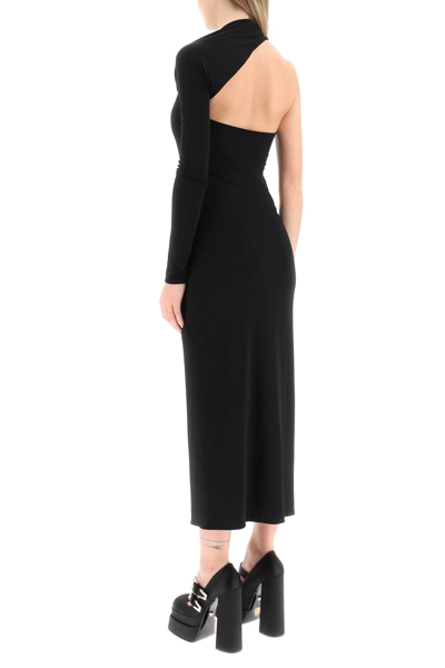Shop Versace Cut Out Jersey Dress Women In Black