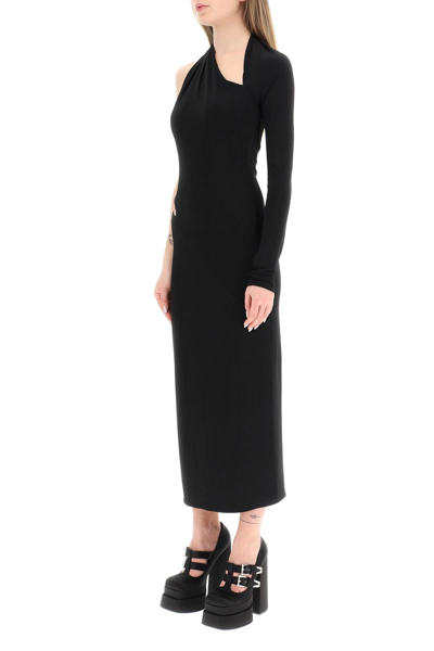 Shop Versace Cut Out Jersey Dress Women In Black