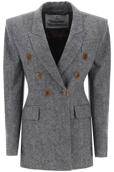 Shop Vivienne Westwood Lauren Jacket In Donegal Tweed Women In Multicolor