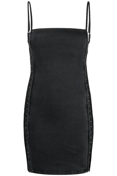 Shop Y/project Y Project Hook-and-eye Denim Mini Dress Women In Black