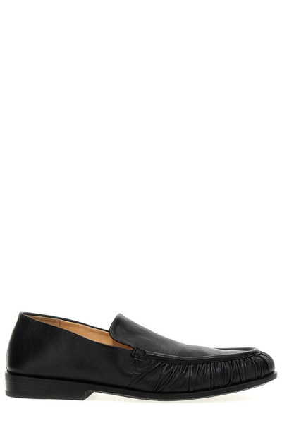 Shop Marsèll Ruched Detailed Loafers In Black