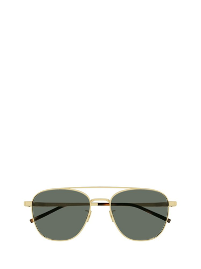 Shop Saint Laurent Eyewear Round Frame Sunglasses In Gold