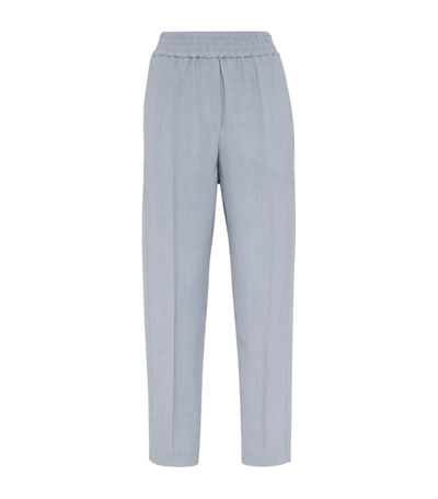 Shop Brunello Cucinelli Tailored Straight Trousers In Blue