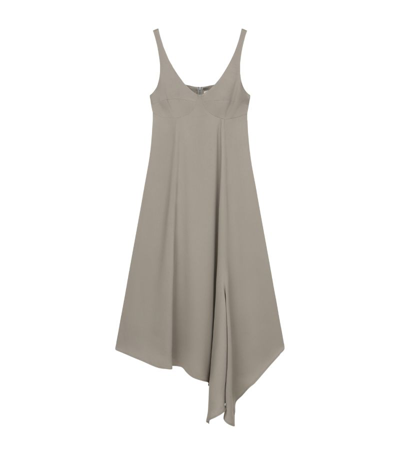 Shop Aeron Satin Array Midi Dress In Grey