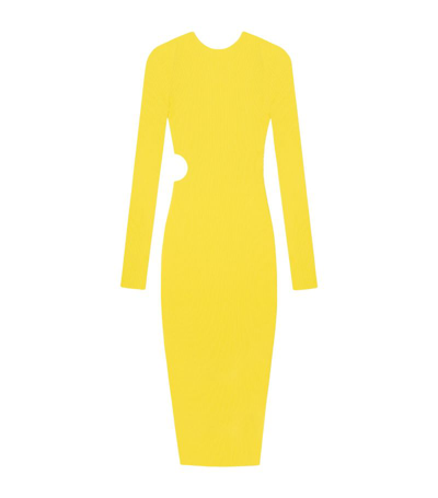 Shop Aeron Ribbed Cut-out Maxi Dress In Yellow