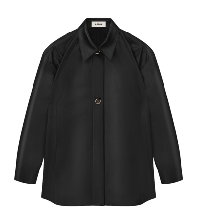 Shop Aeron Leather Feather Shirt In Black