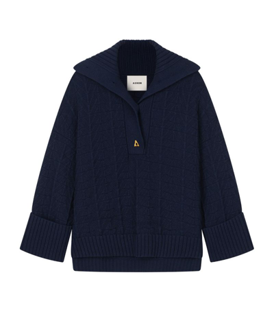 Shop Aeron Collared Baker Sweater In Blue