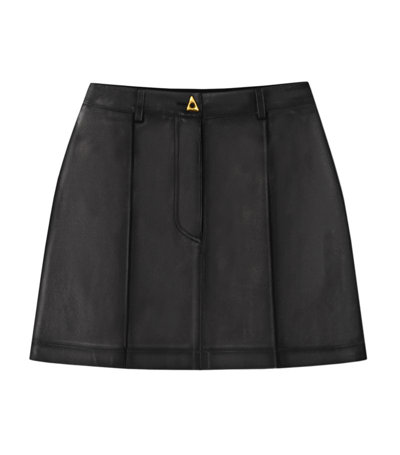 Shop Aeron Leather Rudens Mini Skirt In Black