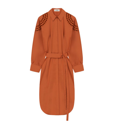 Shop Aeron Belted Senate Midi Dress In Orange