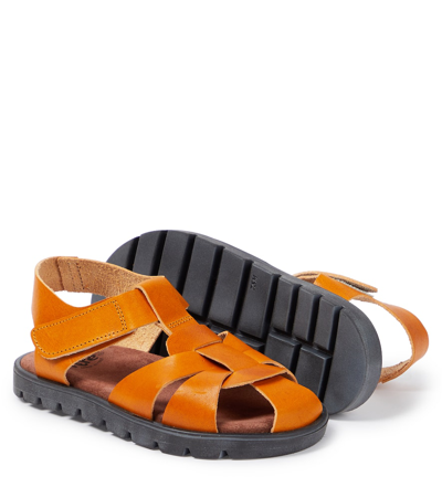 Shop Pèpè Condor Leather Sandals In Brown