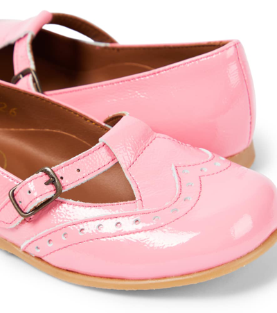 Shop Pèpè Nappalak Patent Leather Sandals In Pink