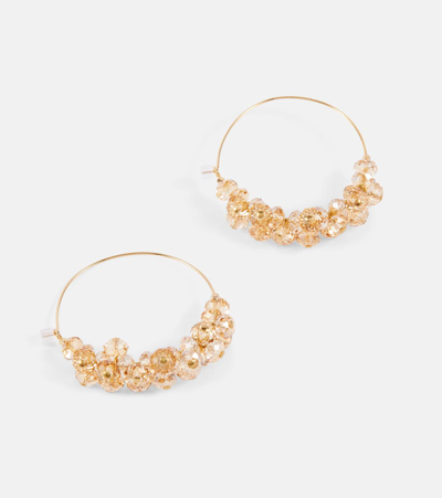 Shop Isabel Marant Polly Large Embellished Hoop Earrings In Gold