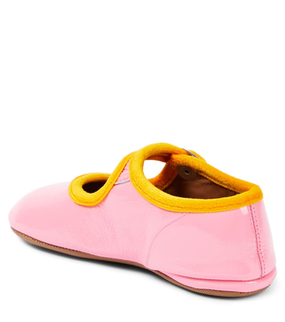 Pèpè Nappalack Patent Leather Ballet Flats In Pink