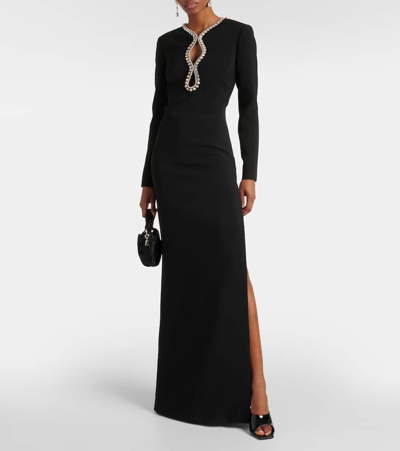 Shop Elie Saab Embellished Cutout Gown In Black