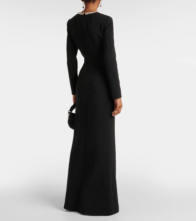 Shop Elie Saab Embellished Cutout Gown In Black