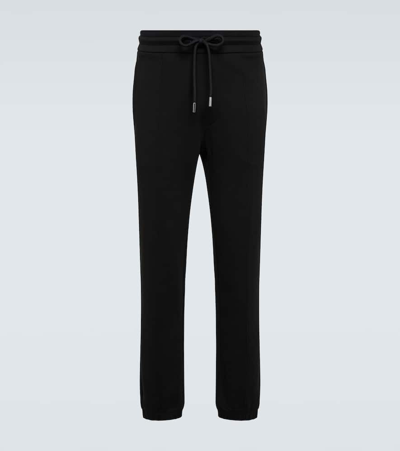 Shop Moncler Cotton Fleece Sweatpants In Black
