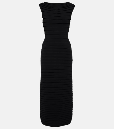 Alaïa Alaia 3d-stripe Midi Dress Women In Black