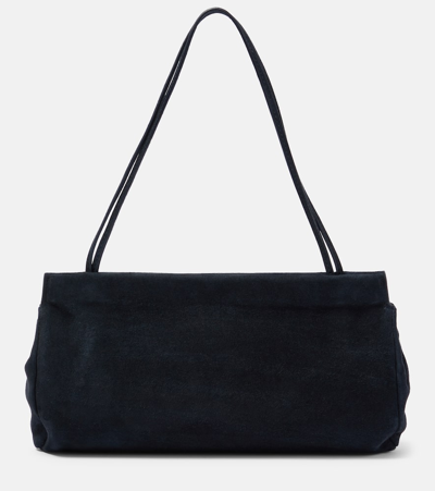 Shop The Row Abby Small Suede Shoulder Bag In Blue