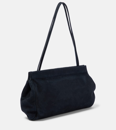 Shop The Row Abby Small Suede Shoulder Bag In Blue