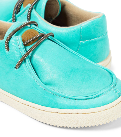 Shop Pèpè Nevada Leather Sneakers In Blue