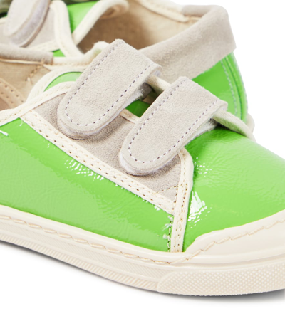 Shop Pèpè Patent Leather Sneakers In Green
