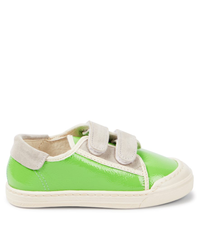 Shop Pèpè Patent Leather Sneakers In Green