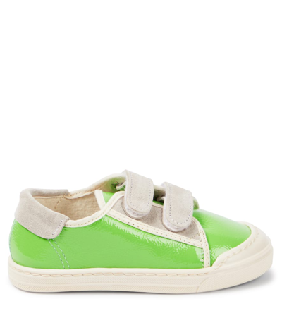 Pèpè Patent Leather Sneakers In Green