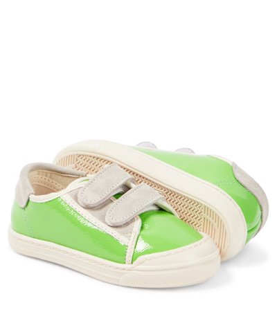 Pèpè Patent Leather Sneakers In Green