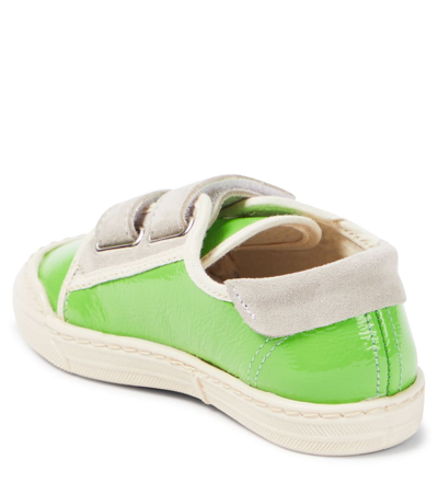 Pèpè Patent Leather Sneakers In Green