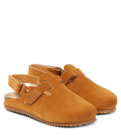 Shop Pèpè Suede Clogs In Brown