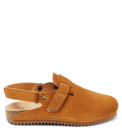 Shop Pèpè Suede Clogs In Brown