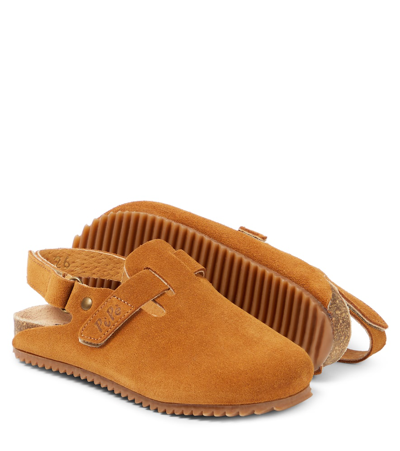 Shop Pèpè Suede Clogs In Brown