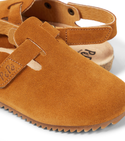 Shop Pèpè Suede Clogs In Brown