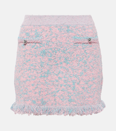 Shop Rabanne Tweed Miniskirt In Pink