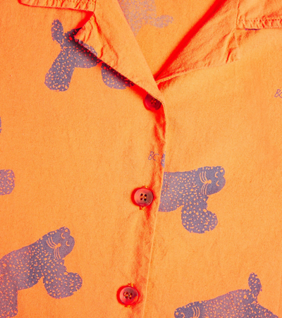 Shop Bobo Choses Printed Cotton Bowling Shirt In Orange