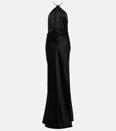 Shop The Sei Silk Gown In Black