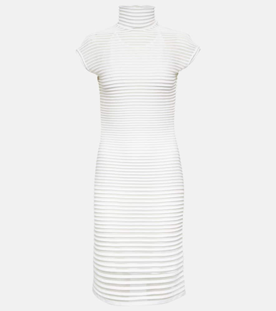 Shop Alaïa Striped Minidress In White